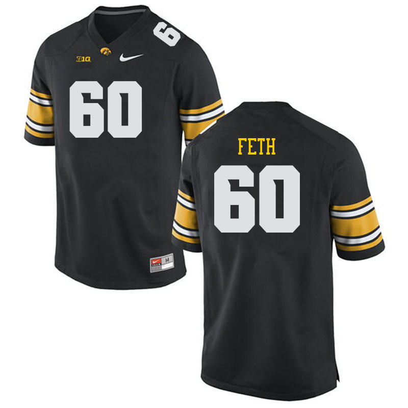 Men #60 Rusty Feth Iowa Hawkeyes College Football Jerseys Stitched Sale-Black - Click Image to Close